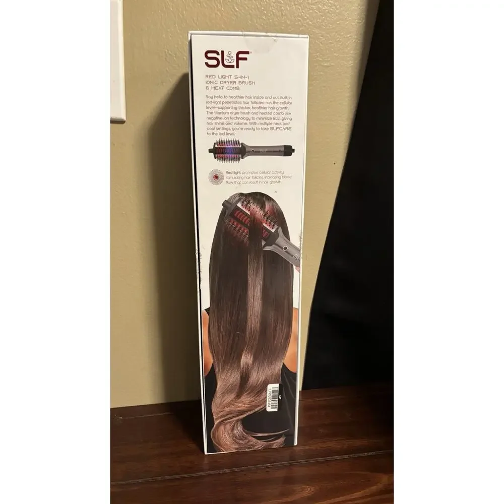 SLF Red Light Therapy 5-in-1 Ionic Dry Hair Brush & Heat Comb OPEN BOX TESTED